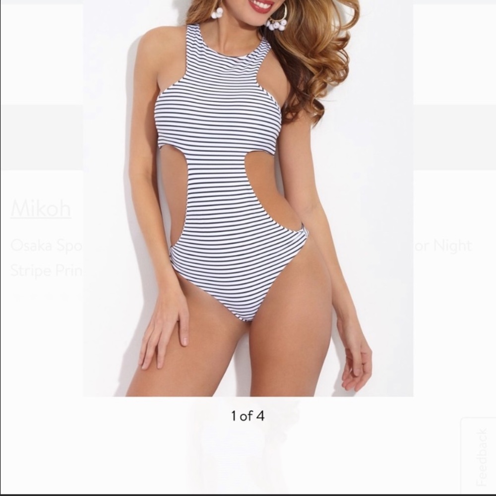 MIKOH striped one piece swim suit